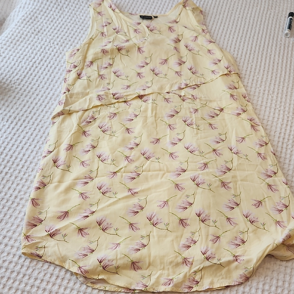 Soulmate Pale Yellow Floral Sleeveless Dress Sz XL
